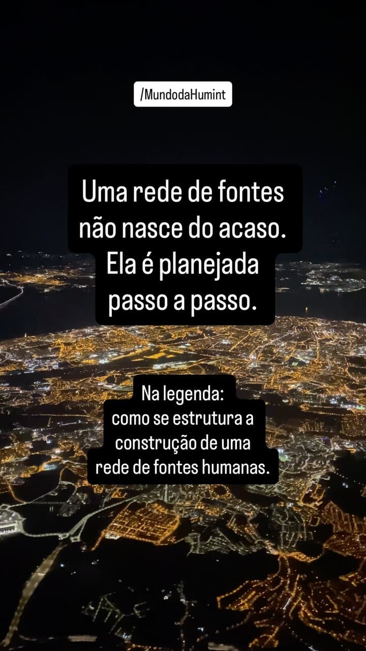 Planejamento: o coração da HUMINT Fontes não aparecem do nada.