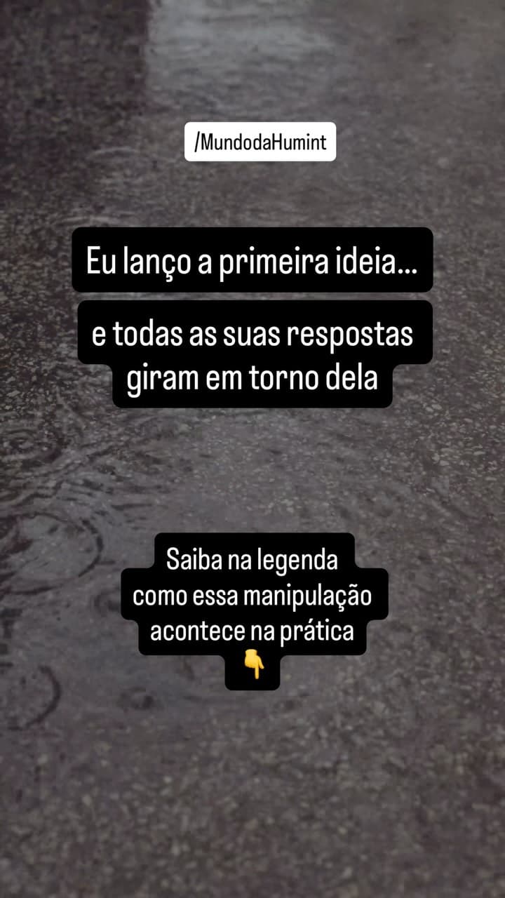 Nem toda decisão é livre. Muitas começam presas à primeira ideia que alguém te plantou.