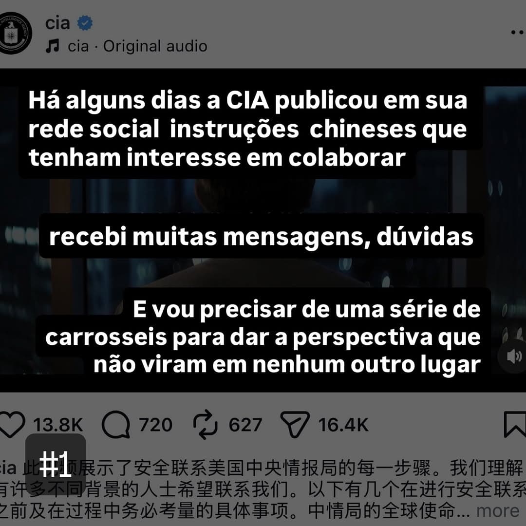 Parece que "a CIA ensinando OPSEC". (OPSEC são ações de proteção para evitar ser detectado) - veja os destaques no perfil para mais...